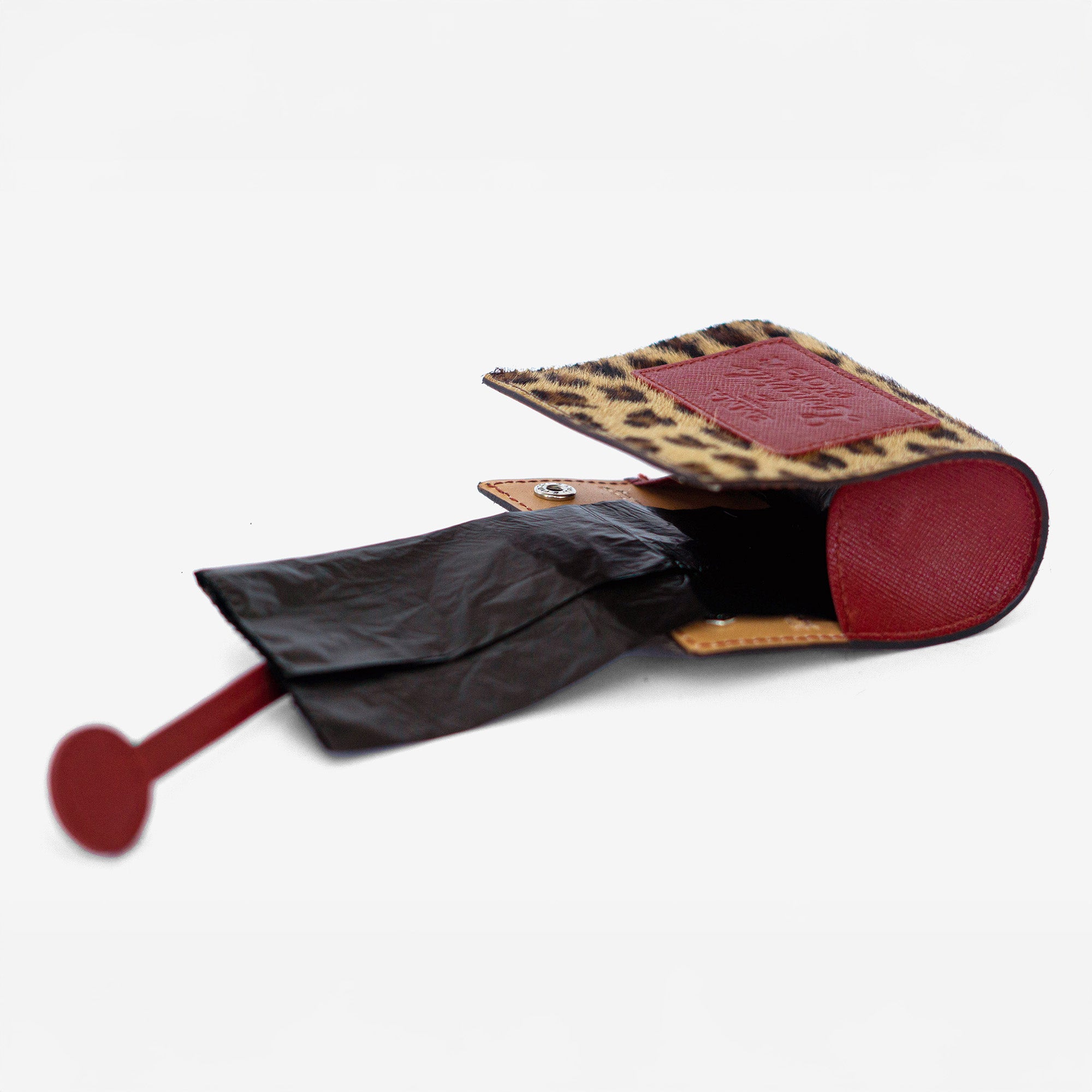Red Saffiano Leather Bag Holder