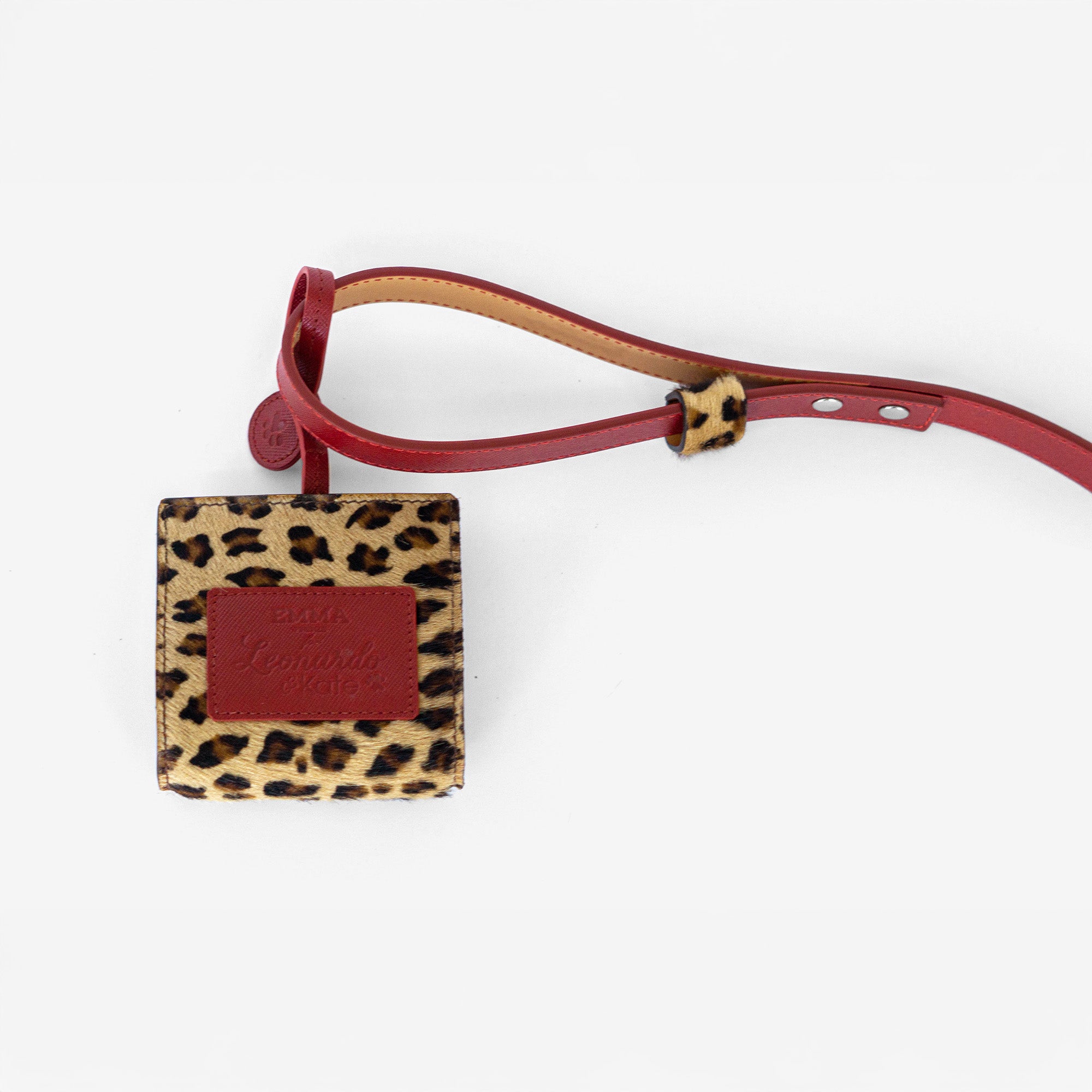 Red Saffiano Leather Bag Holder