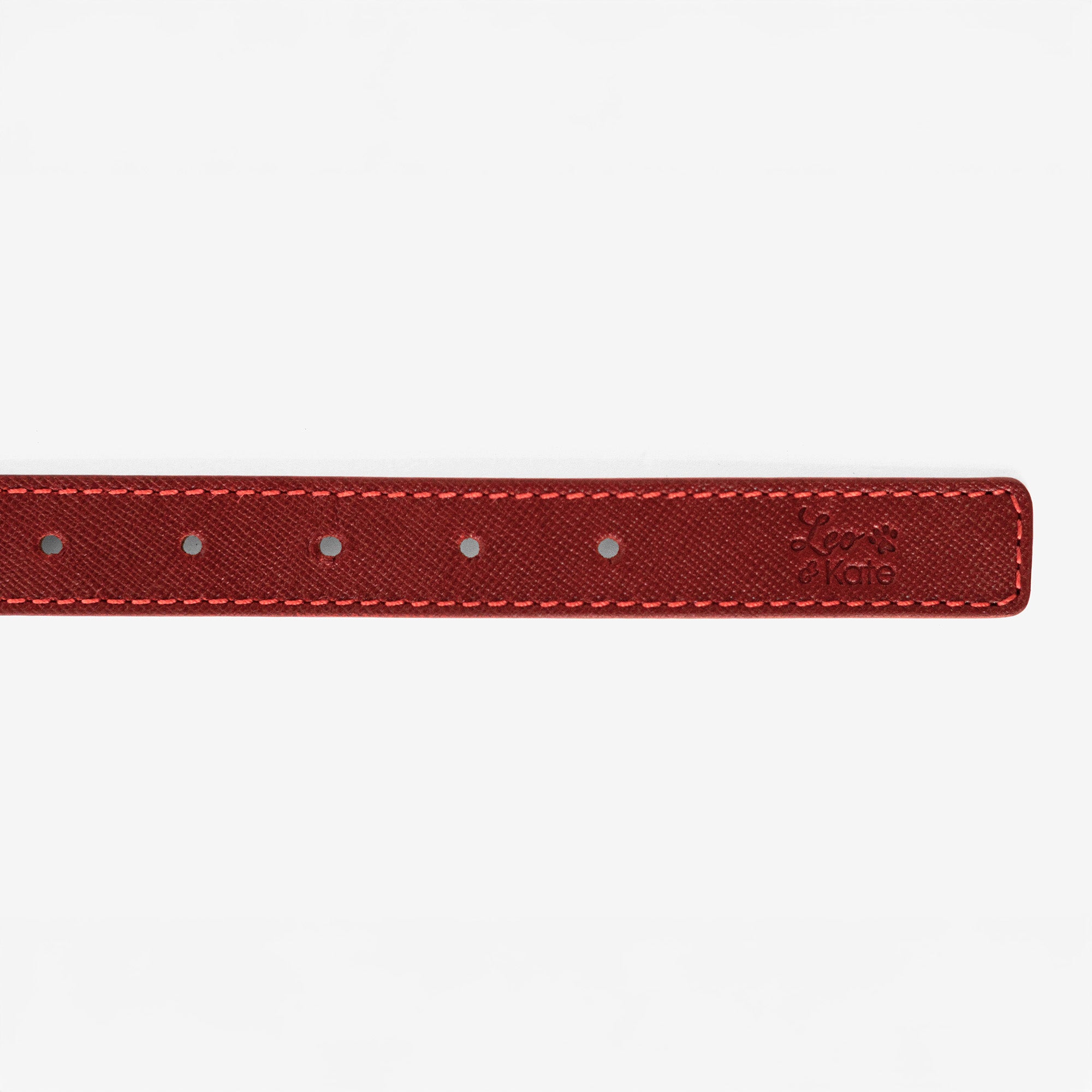 Red Saffiano Classic Fit Collar