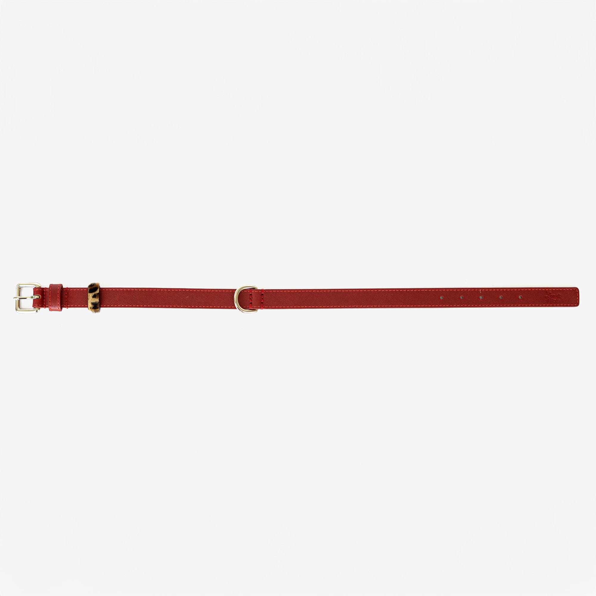 Red Saffiano Classic Fit Collar