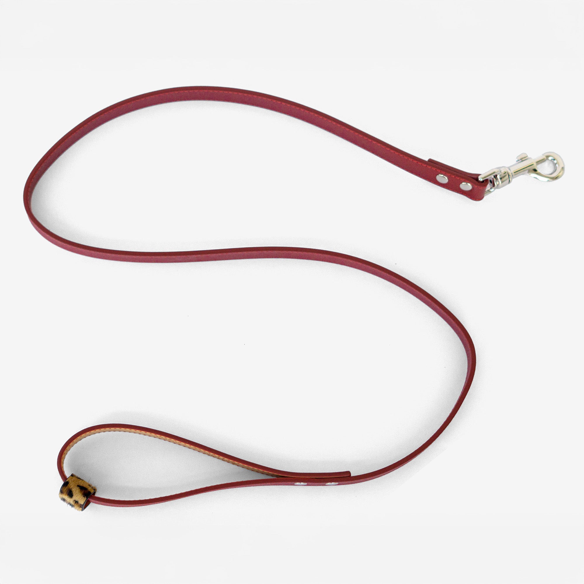 Red Saffiano Leash