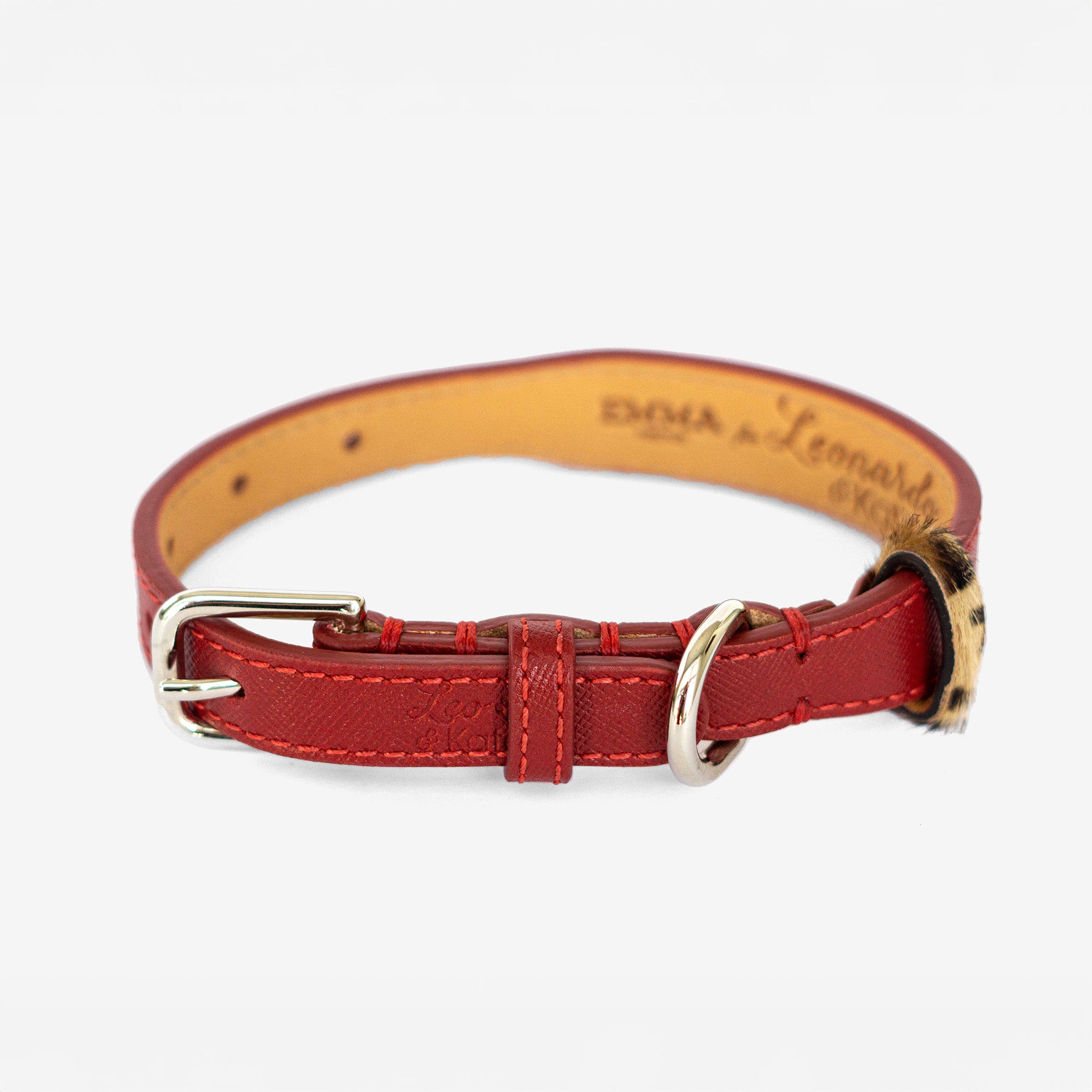 Red Saffiano Bully Fit Collar