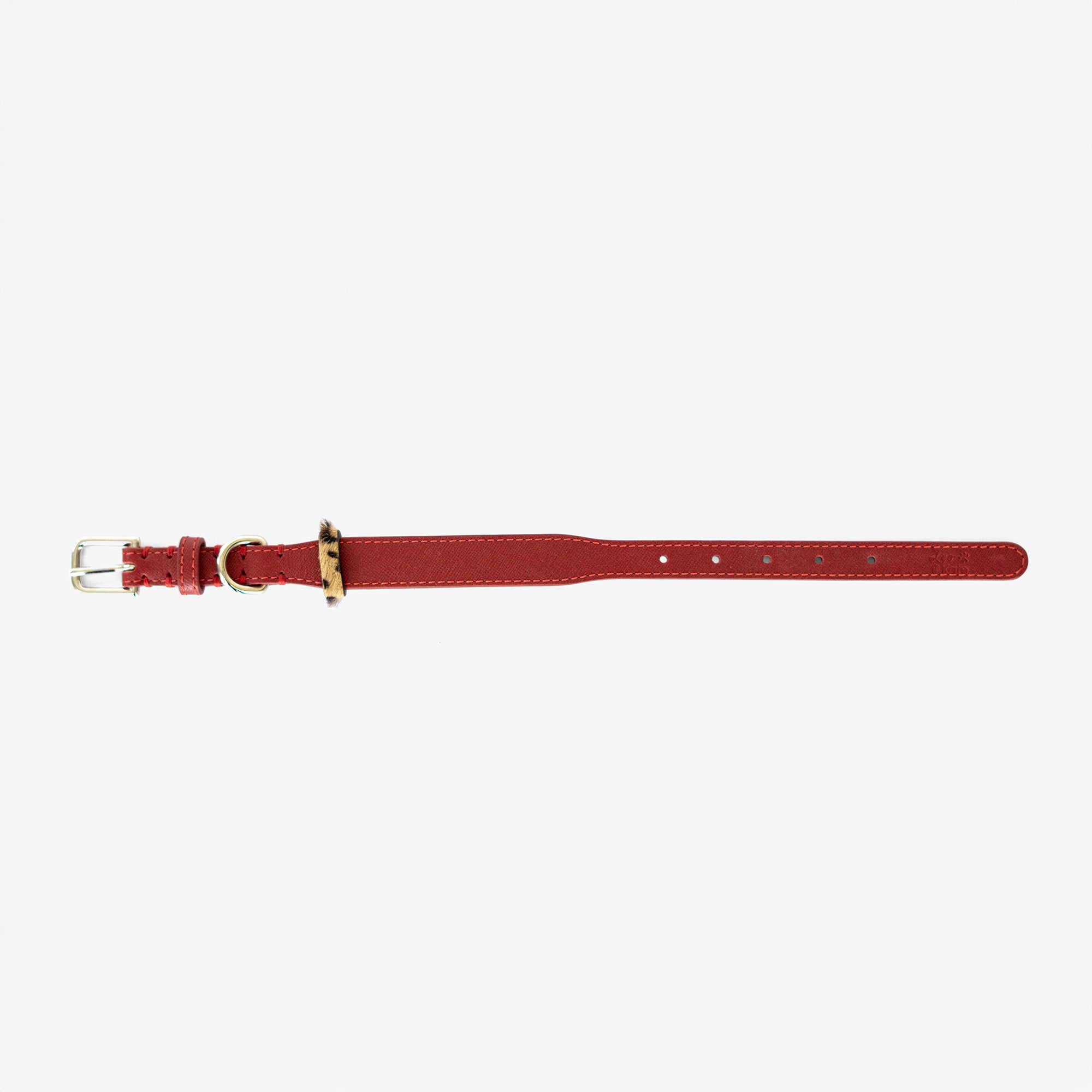 Red Saffiano Bully Fit Collar