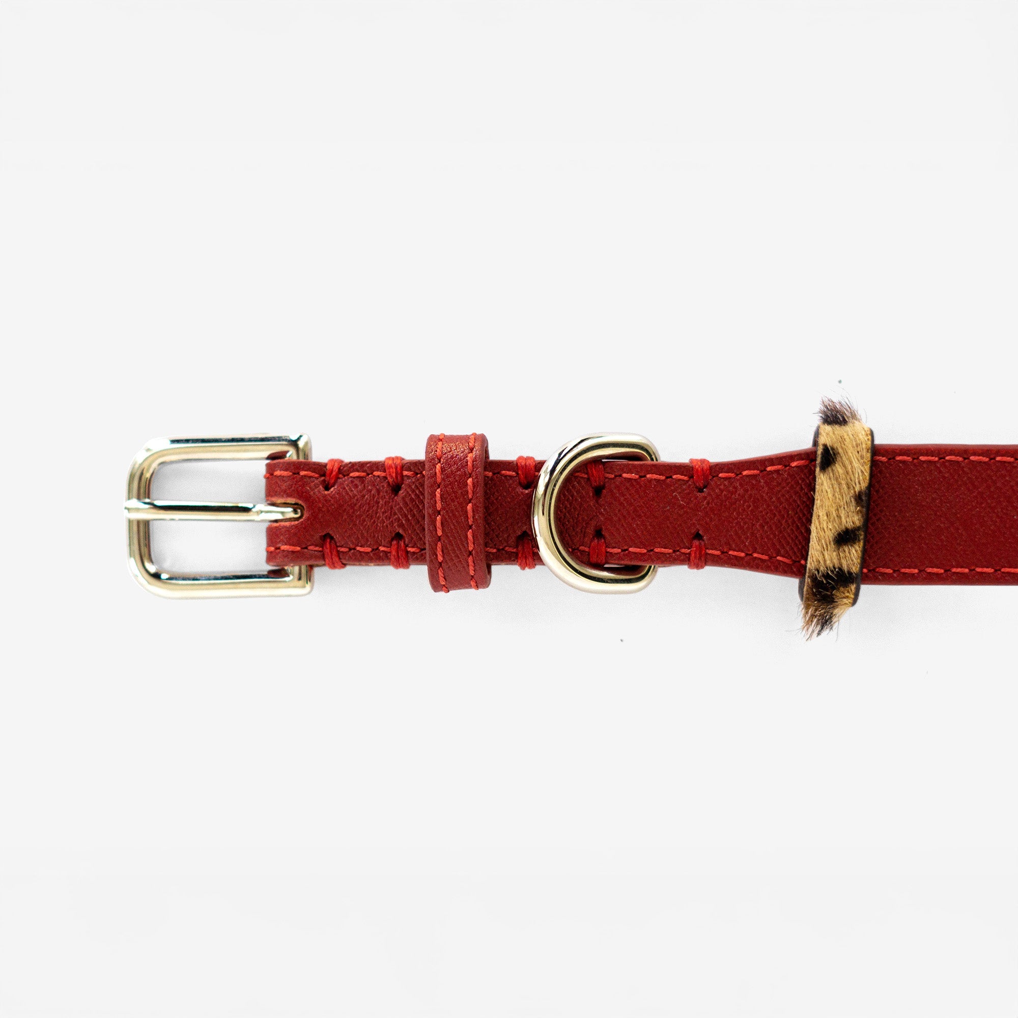 Red Saffiano Bully Fit Collar