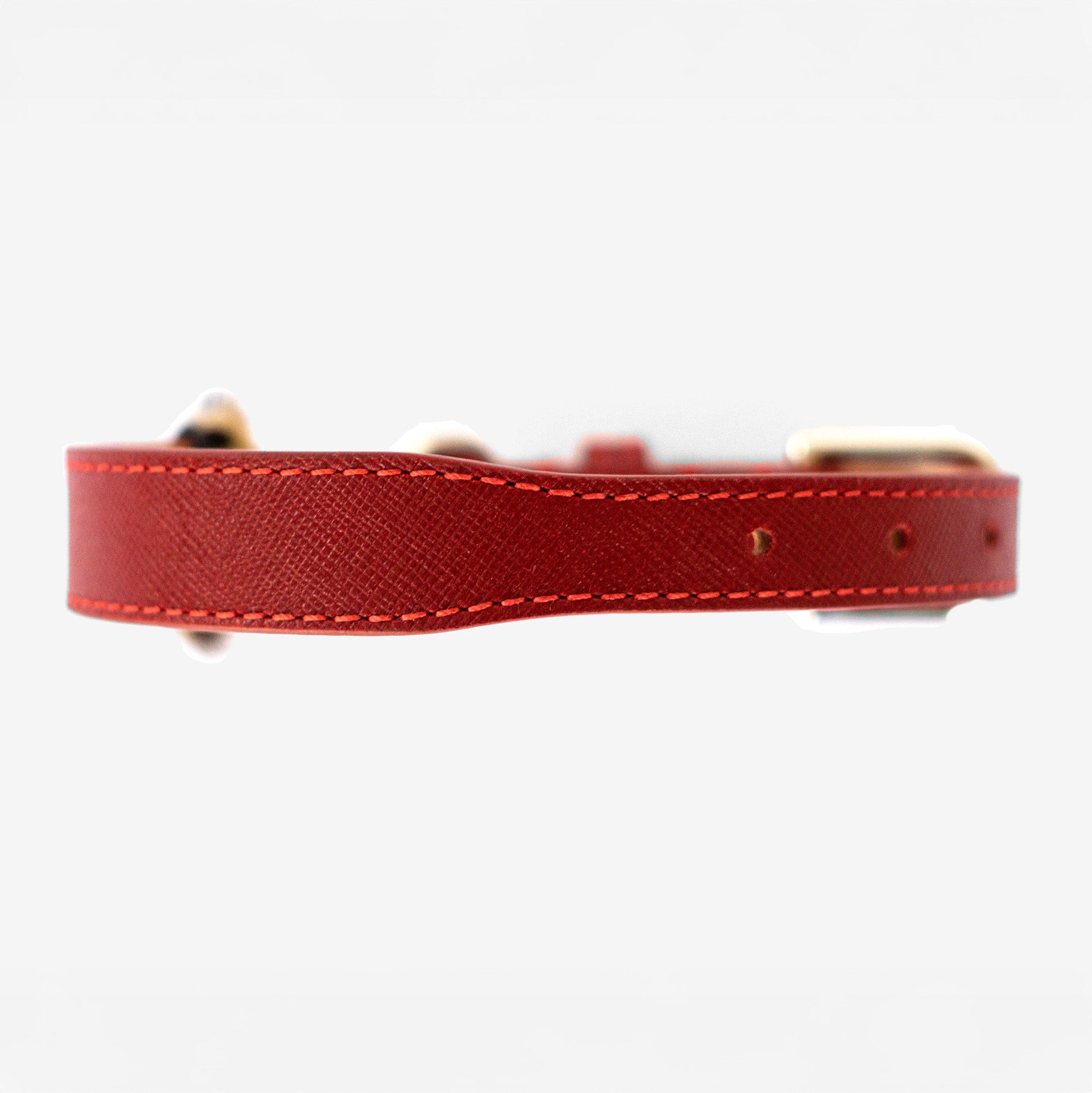 Red Saffiano Bully Fit Collar