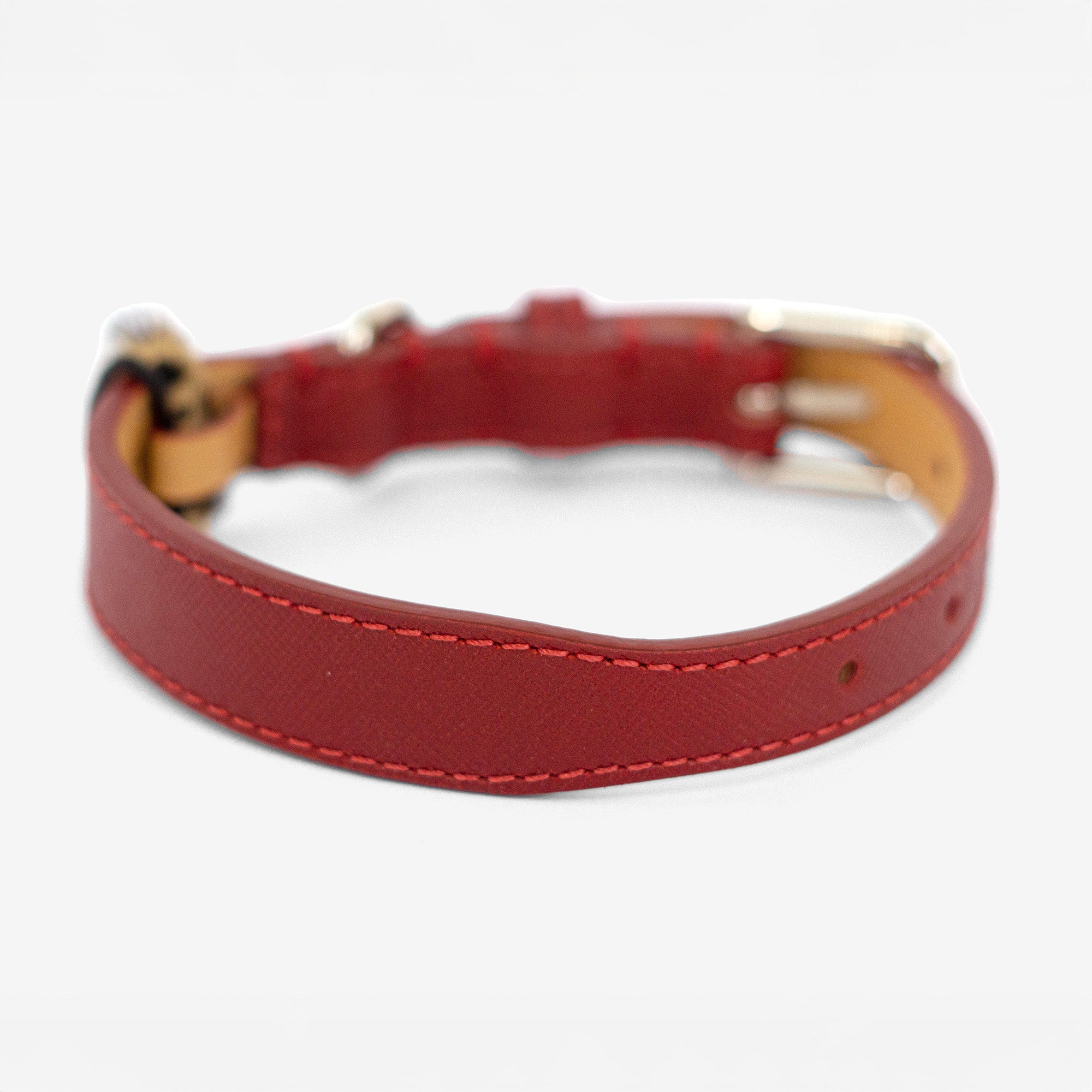 Red Saffiano Bully Fit Collar