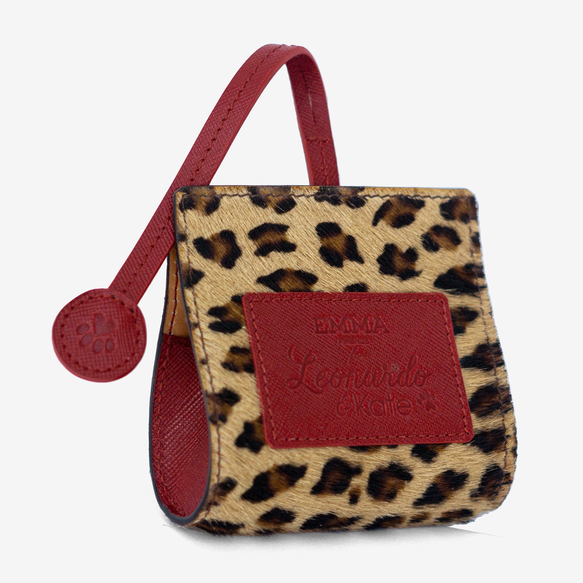 Red Saffiano Leather Bag Holder