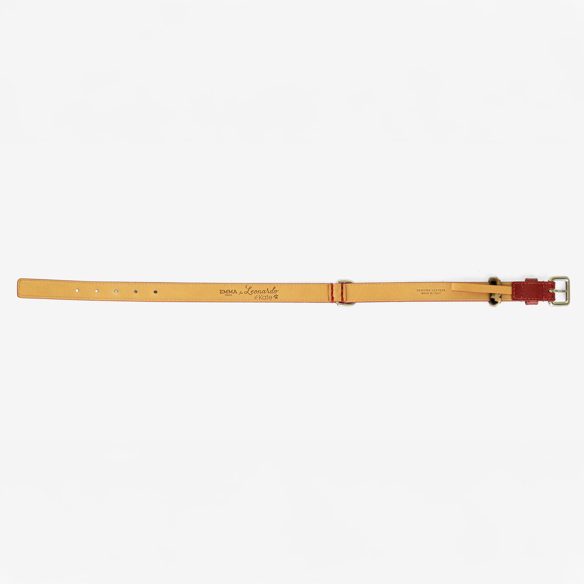 Red Saffiano Classic Fit Collar